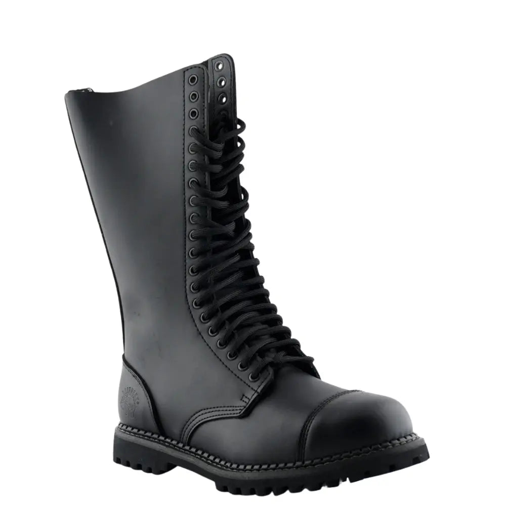 King CS 20 Eye Boot - Black Smooth Leather