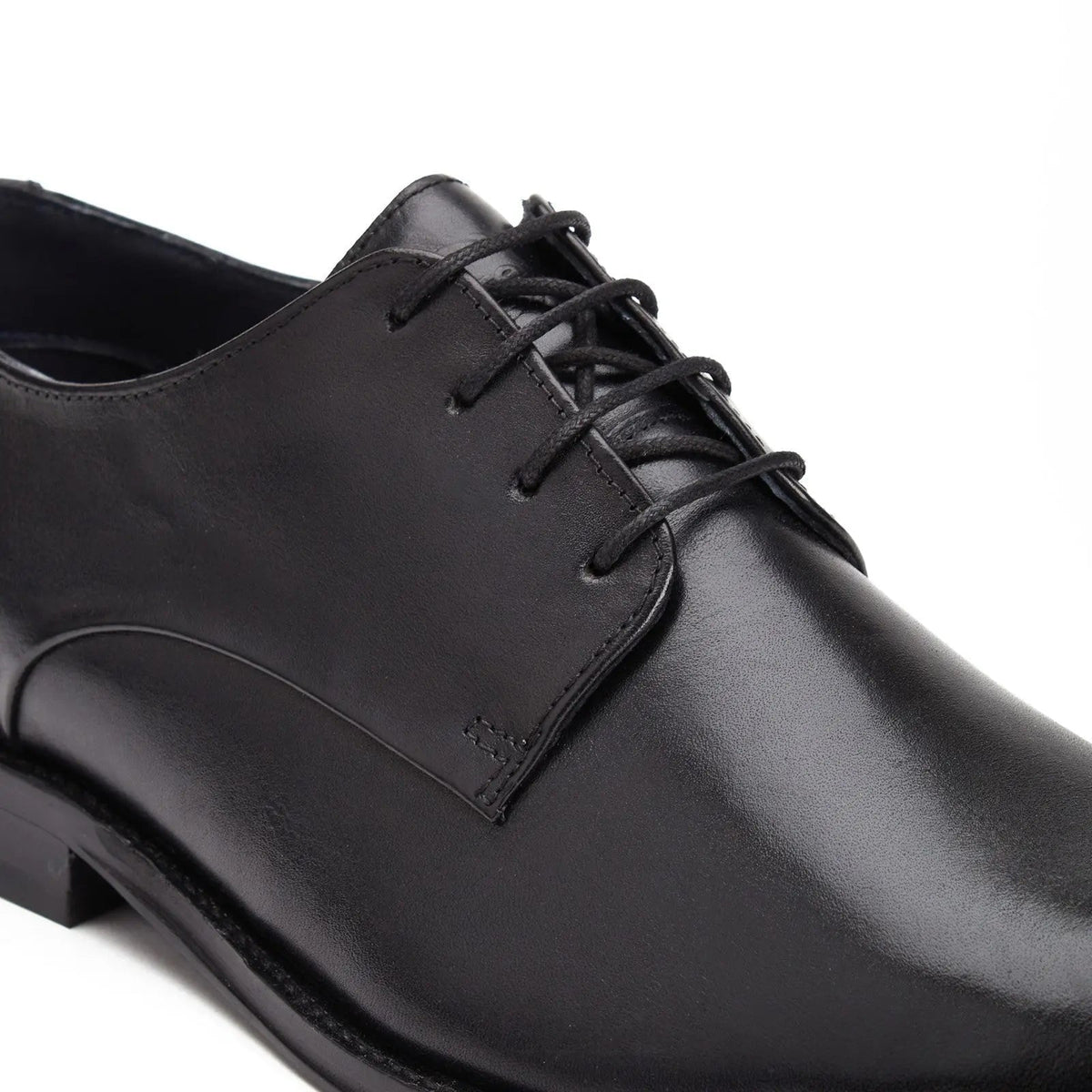 Base London Marley Plain Toe Derby Shoe - Black