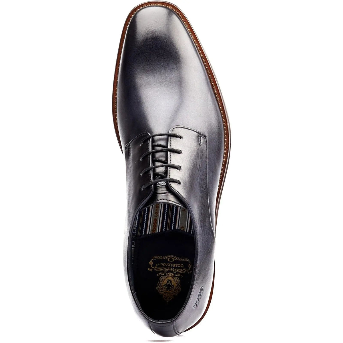 Base London Marley Plain Toe Derby Shoe - Navy